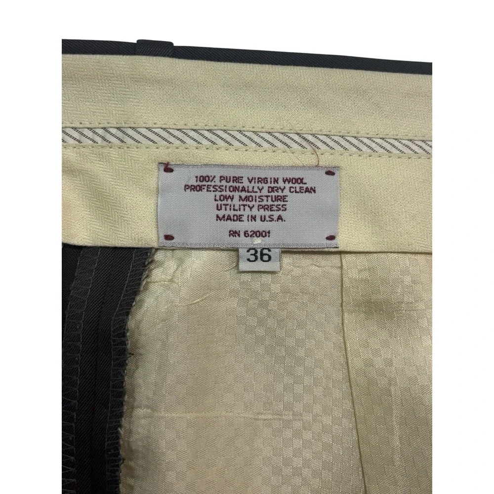 vtg 90s JB Britches 36x29 Brown Suit Pants Trousers USA Wool Pleated Relaxed